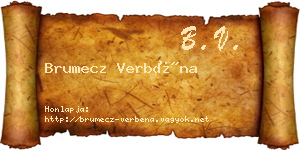 Brumecz Verbéna névjegykártya